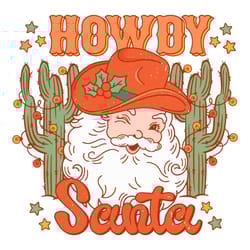 howdy santa western cowboy svg christmas vintage file