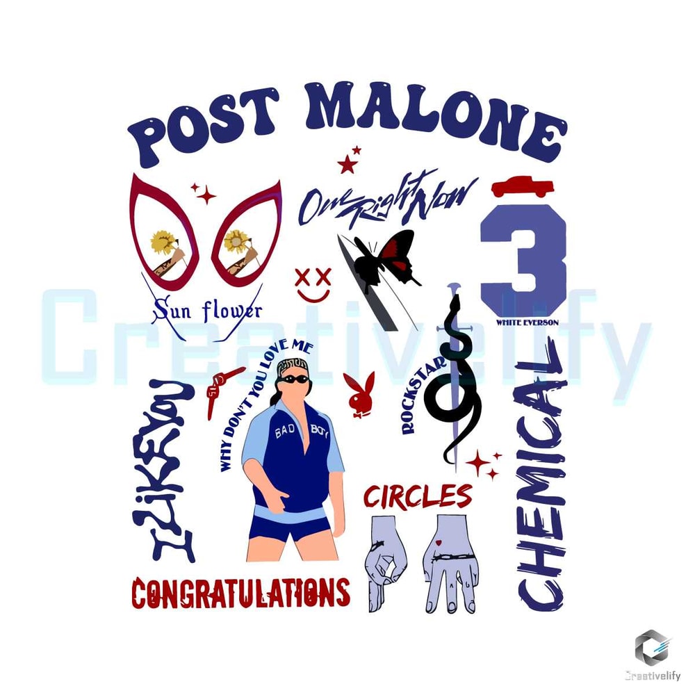 Post Malone Songs Vintage SVG One Right Now File Download.jpg