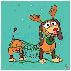 Reindeer Slinky Dog Xmas Lights SVG Disney Christmas File
