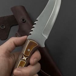 handmade werzalit viking bushcraft knife | engraved 4116 stainless steel blade | 10.6 outdoor survival knife