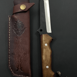 handmade full tang gut hook hunting knife | custom engraved 4034 steel blade | outdoor field knife 26 cm