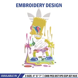 bart simpson embroidery design, simpson embroidery, embroidery file, adidas embroidery, anime shirt, embroidery design