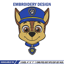 chase dog embroidery design, paw patrol embroidery, embroidery file,anime embroidery, anime shirt, embroidery design