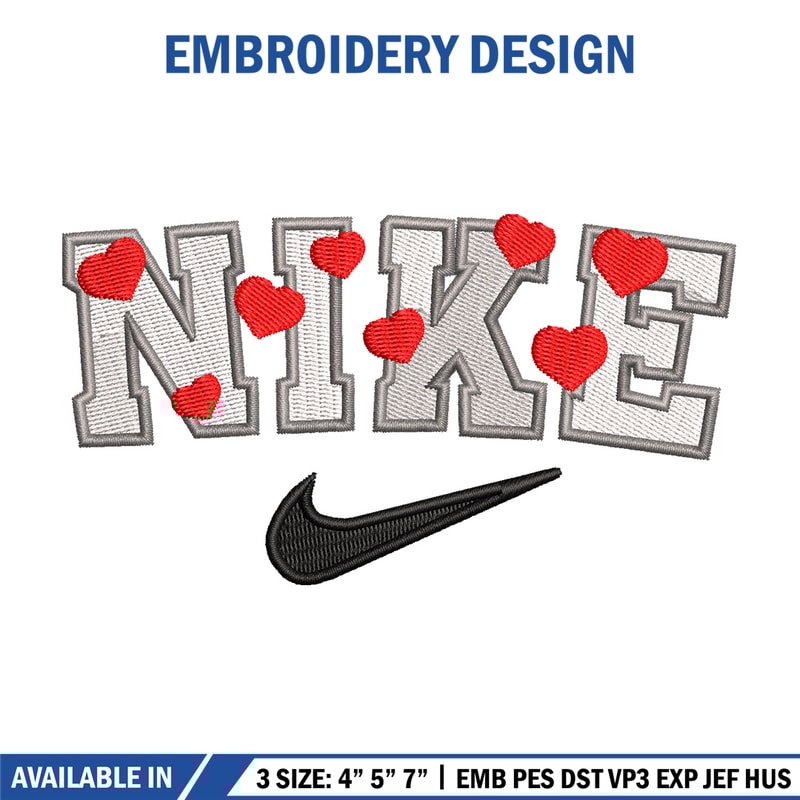 Heart nike embroidery design, Heart embroidery, Nike design, Embroidery shirt, Embroidery file,Digital download 1.jpg