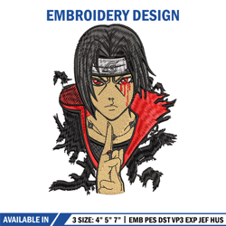itachi uchiha crow embroidery design, naruto embroidery, embroidery file, anime design, anime shirt, embroidery design