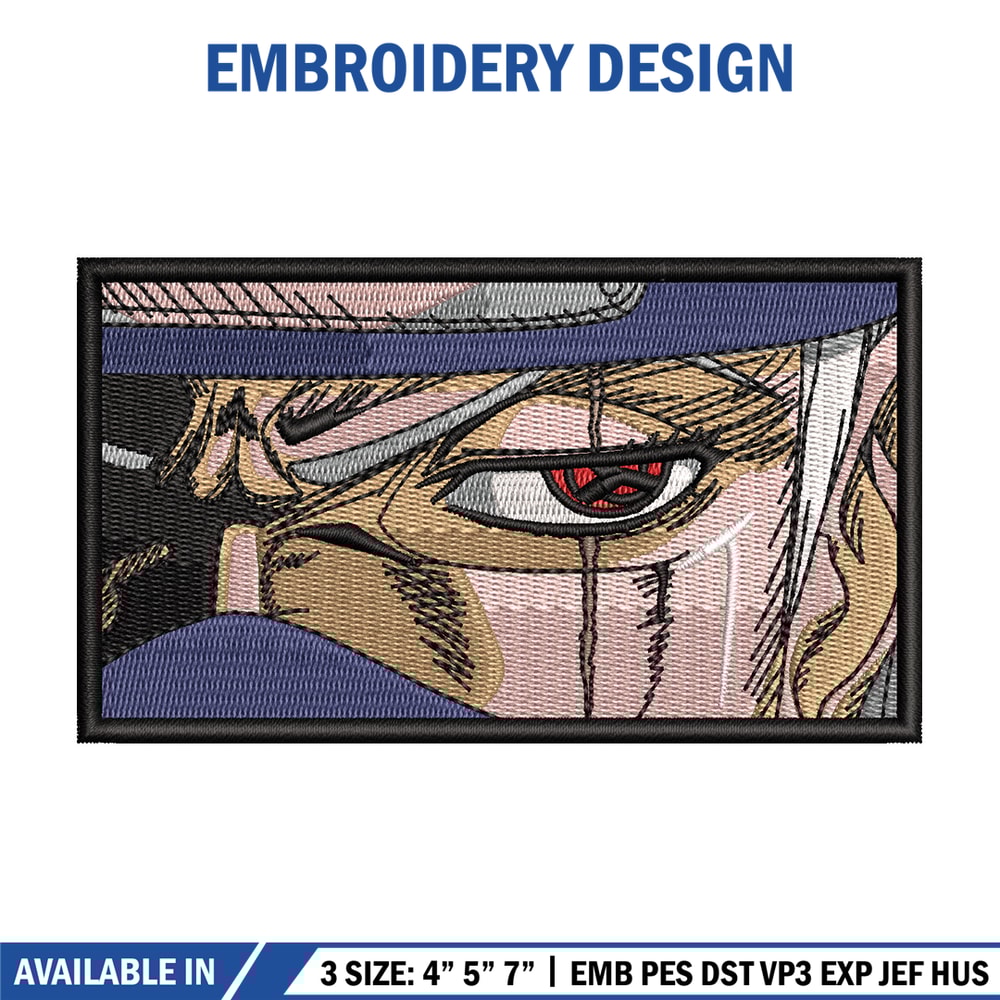 Kakashi sharingan embroidery design,Naruto embroidery, Anime design, Embroidery shirt, Embroidery file, Digital download.jpg
