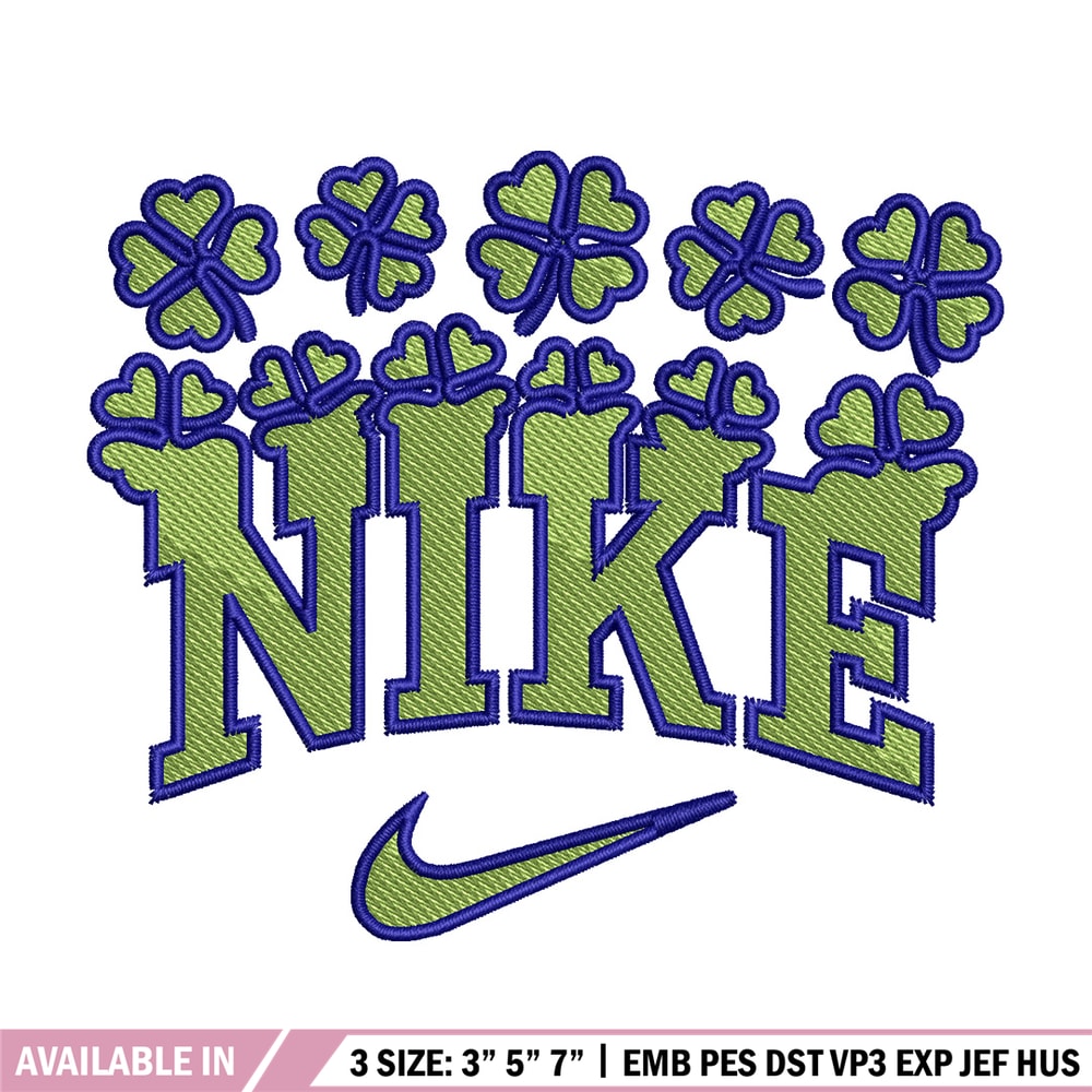 Nike flower green embroidery design, Flower embroidery, Nike design, Embroidery shirt, Embroidery file, Digital download.jpg