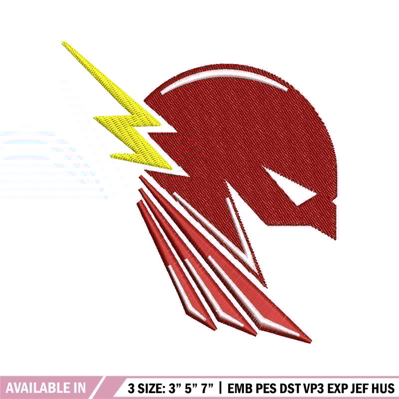 The flash head embroidery design, the flash embroidery, movie design, Embroidery file, movie shirt, Digital download..jpg