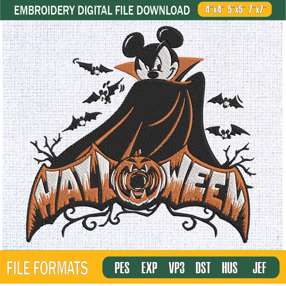 Disney Mickey Vampire Halloween Embroidery Designs, Halloween Machine Embroidery Design, Machine Embroidery Designs - Premium & Original SVG Cut Files.jpg
