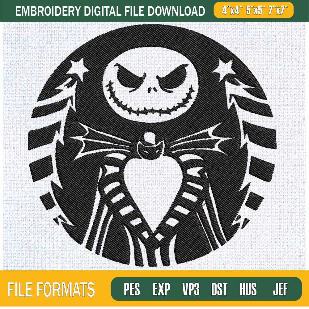 Jack Skellington Emblem Embroidery Designs, Halloween Machine Embroidery Design, Machine Embroidery Designs - Premium & Original SVG Cut Files.jpg