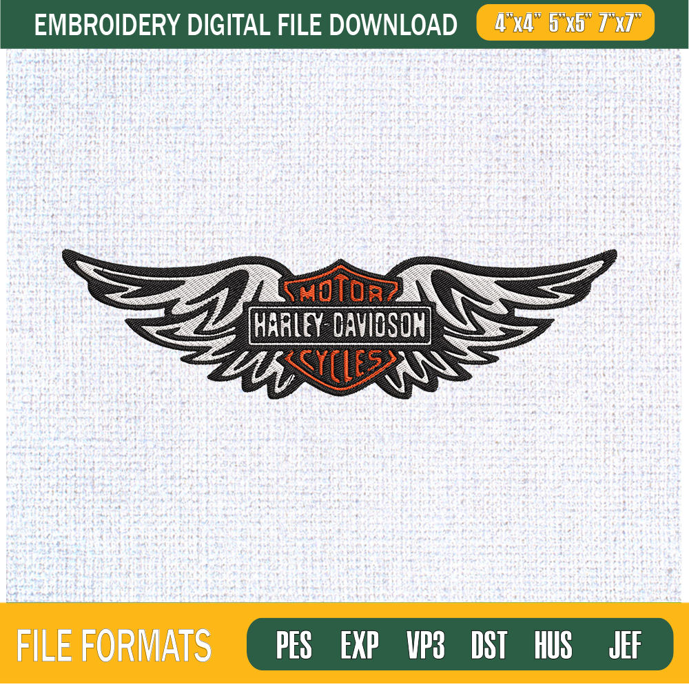 Logo Motor Harley Davidson Cycles Embroidery Designs, Harley Davidson Machine Embroidery Design, Machine Embroidery Designs - Premium & Original SVG Cut Files.j