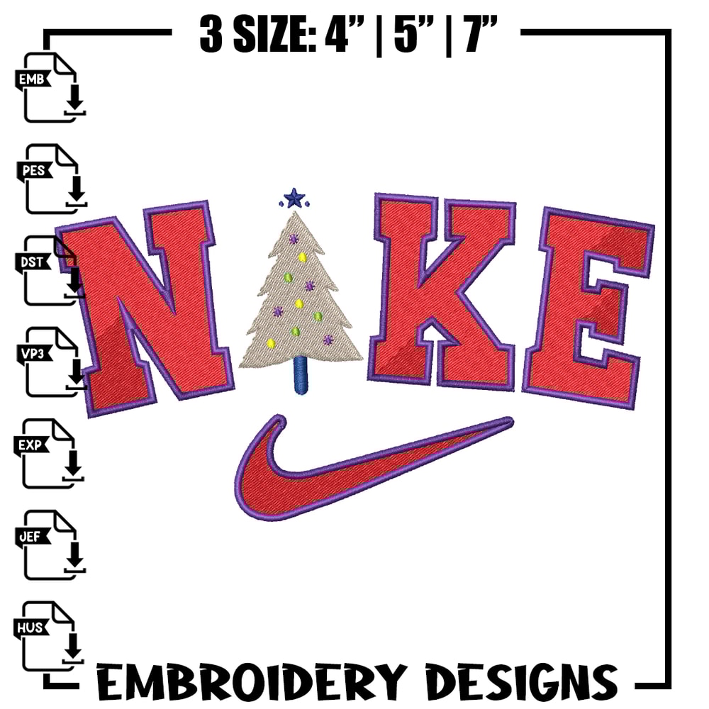 Nike christmas embroidery design, Logo embroidery, Nike design, Embroidery file, logo shirt, Instant download.jpg