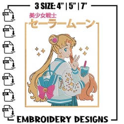 sailor moon embroidery design,sailor moon embroidery, embroidery file, anime embroidery, anime shirt, digital download