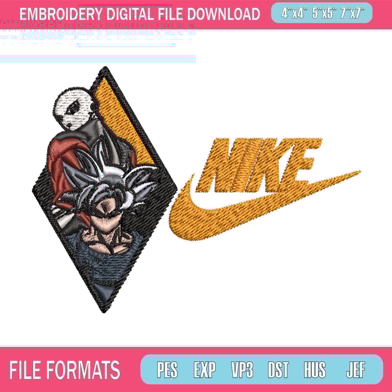 Dragonball Nike Embroidery design, Dragonball Embroidery, Nike design, Embroidery file, anime shirt, Instant download. 1.jpg