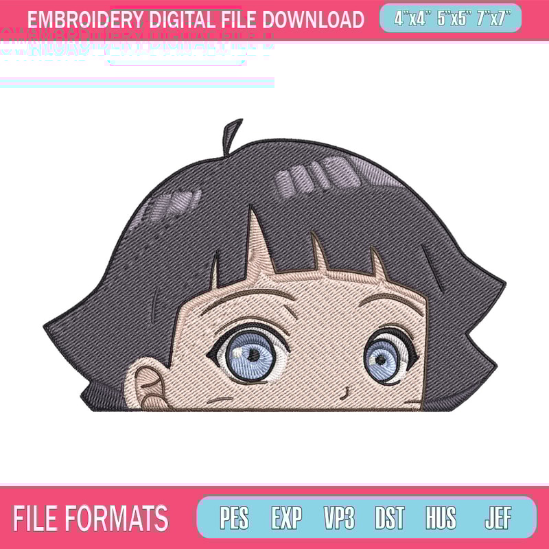 Himawari Peeker Embroidery Design, Naruto Embroidery, Embroidery File, Anime Embroidery, Anime shirt, Digital download.jpg