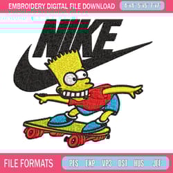 simpson funny nike embroidery design, simpson cartoon embroidery, nike design, embroidery file, instant download