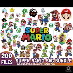 200 files super mario svg bundle digital download