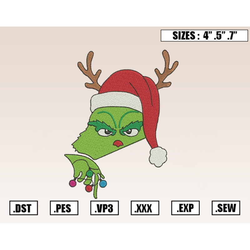 Grinch Christmas Embroidery Designs, Christmas Embroidery Design File Instant Download.png
