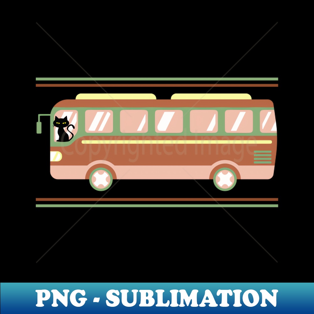Retro Cat Driving a Bus Mask T-Shirt iPhone Sweatshirt - Aesthetic Sublimation Digital File