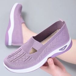 2024 Summer New Comfort Casual Women's Shoes Fashion Soft Sole Breathable Hollow Out Flat Shoes for Women summer shoes