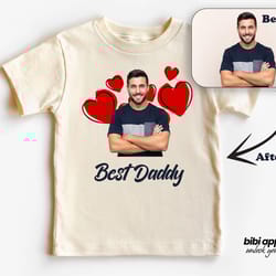 custom photo toddler shirt, personalized fathers day shirt, custom text daddy bodysuit, dad lover youth shirt, custom im