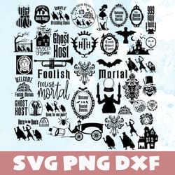 haunted mansion disney svg, png, dxf, haunted mansion disney bundle vinyl cut file, png