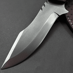 handmade full tang hunting knife | engraved german steel blade | walnut grip | 10.62" outdoor survival knife + shea