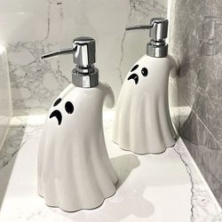 creative ghost ceramic soap dispenser, large capacity halloween hand sanitizer bottle