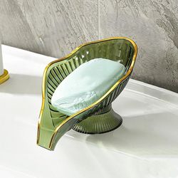creative non-slip soap holder with suction cup drain, stylish shower soap container
