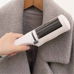 electrostatic dust brush, static lint & pet hair remover for clothes, furniture & car seats, dual sided cleaning brush