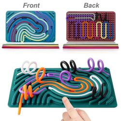 sensory activity board for kids montessori busy board with colored silicone rods develops motor skills relieves stress