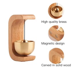 magnetic dopamine wind-bell, beech & walnut copper bell for home entry, car door reminder, and decorative ornament