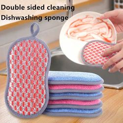premium kitchen cleaning sponge, double sided sponge scrubber for dishwashing, scouring pad dish cloth, essential sponge