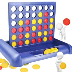 foldable connect in a line board game, educational puzzle & family party chess toy, early thinking training gift for kid