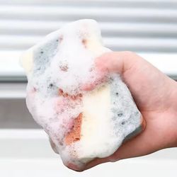 5 sets double-sided cleaning sponge, honeycomb dishwashing sponge for household cleaning & decontamination