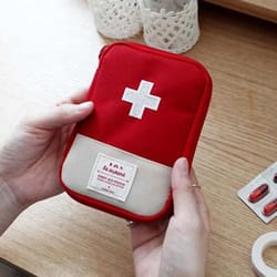 mini portable medicine bag travel first aid kit organizer, outdoor survival medicine storage box for emergency camping