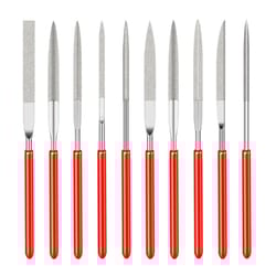 10pcs diamond needle file set mini needle file kit for stone, glass metal carving craft hand tool for precision grinding