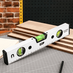 heavy-duty magnetic torpedo level, durable aluminum shockproof bubble level with 3 high-visibility vials