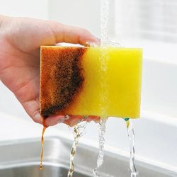 magic clean sponge, highly absorbent dish washing sponge for pots, rust & stains