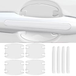 car door handle bowl scratch protectors – invisible transparent stickers, anti-collision silicone protection strips