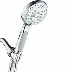 universal shower head holder – adjustable arm mounted bracket with screw-on design, silver finish