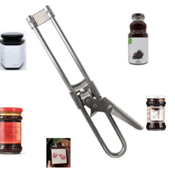 stainless steel can opener, multifunction adjustable jar lid gripper kitchen tool, ergonomic, durable & space saving