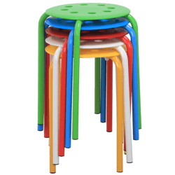 plastic stool kids children stacking stools for classroom, round seat, stackable colorful multipurpose bar & kitchen