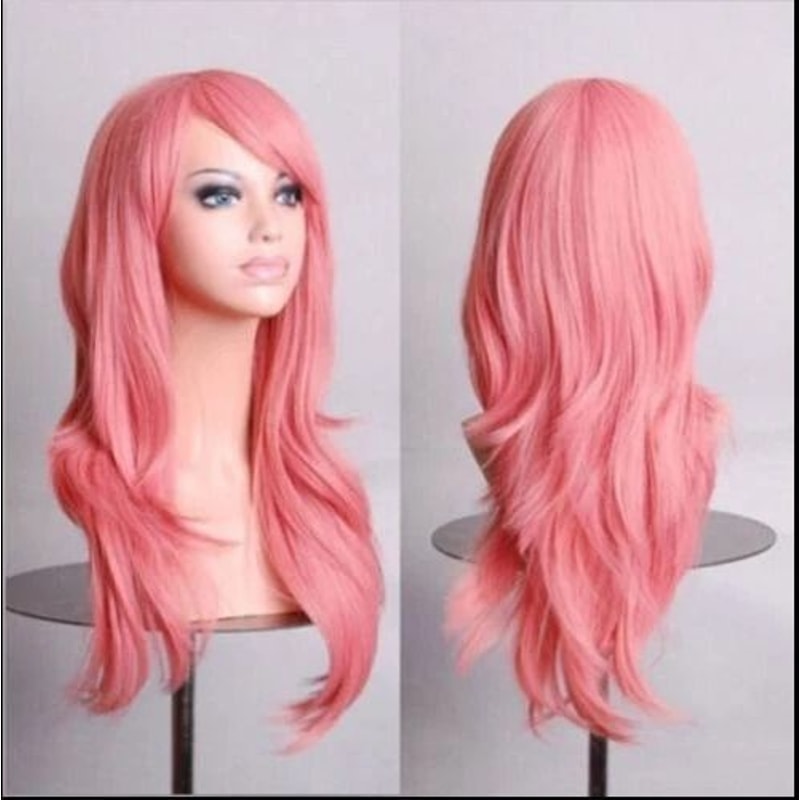 Long Curly Fashion Wig 70cm Wavy Anime Cosplay Costume Party Hair For Women Girls 1