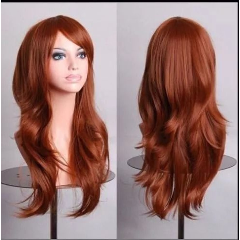 Long Curly Fashion Wig 70cm Wavy Anime Cosplay Costume Party Hair For Women Girls 3
