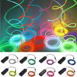 led glow wire neon cable, battery-powered light strip for christmas, diy projects, costumes, dance & party decoration
