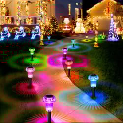 solar pathway lights outdoor, vibrant led mushroom garden stake lighting for walkways, lawns, driveways & landscapes