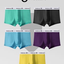 mens 5 pack polyester boxers underwe waistband, solid color boxer briefs, lightweight quick dry underwear multipack