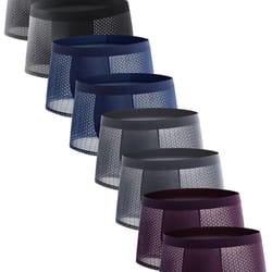 mens 8-pack ice silk mesh boxers, breathable cooling underwear multi color, lightweight boxer briefs for daily comfort