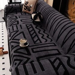 vintage interlaced comfortable sofa blanket, bohemian style protector for pet-friendly homes with anti-slip protection